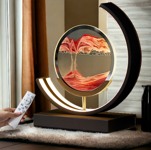 3D moving sand art,LED table lamp,Tranquil oasis,Relaxation decor,Home decor,Unique bedside table lamp,Sand painting,Rotating sand art,Touch switch lamp,Warm and cool light,Premium quality glass,Lead-free glass,Acrylic transparent glass,Stress relief,Eye fatigue relief,Office decor,Bedroom decor,Elegant gift,Zen decor,Calming ambiance,Serene environment,Artistic lamp,Dynamic sand art,High-quality materials,Long-lasting enjoyment,moving sand art,bedside table lamp,LED lamp,relaxation,2-in-1,multifunctional,art lamp