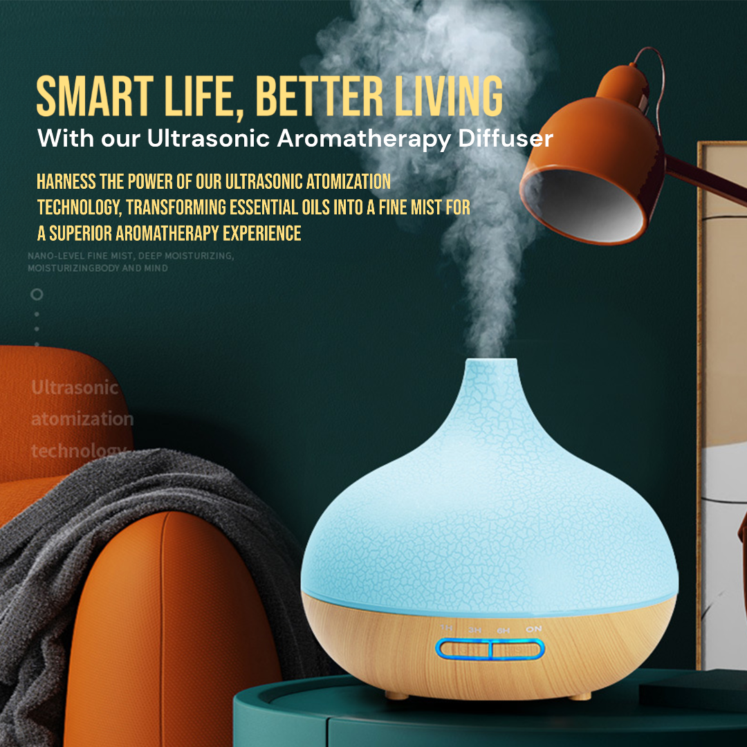 Ultrasonic Aromatherapy Diffuser,Essential Oil Diffuser,Cool Mist Humidifier,400ml Diffuser,LED Lights Diffuser,Quiet Atmosphere,BPA-free,Timer Function,Auto-off Safety,Multi-functional Aroma Diffuser,CE Certified,ROHS Certified,Environmentally Friendly Diffuser,Perfect for Yoga,Bedroom,Office,Spa