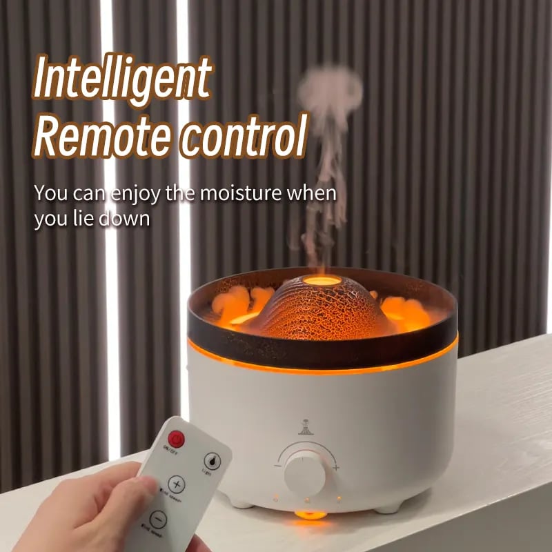 Flame Air Diffuser Volcano,Ultrasonic Oil Diffuser,Aroma Diffuser,Large Capacity Diffuser,Auto Shut-off Protection,Advanced Atomization,Intelligent Timing,Ultra-Quiet Operation,LED lights