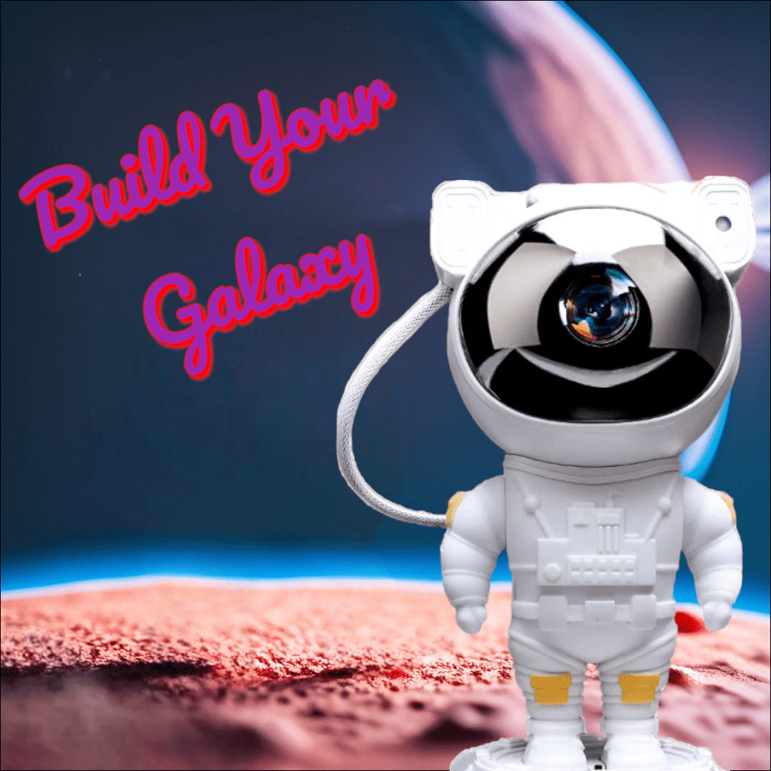 Astronaut Starry Sky Projector Lamp: Rechargeable Galaxy Light with Custom Atmospheres | LuaPer