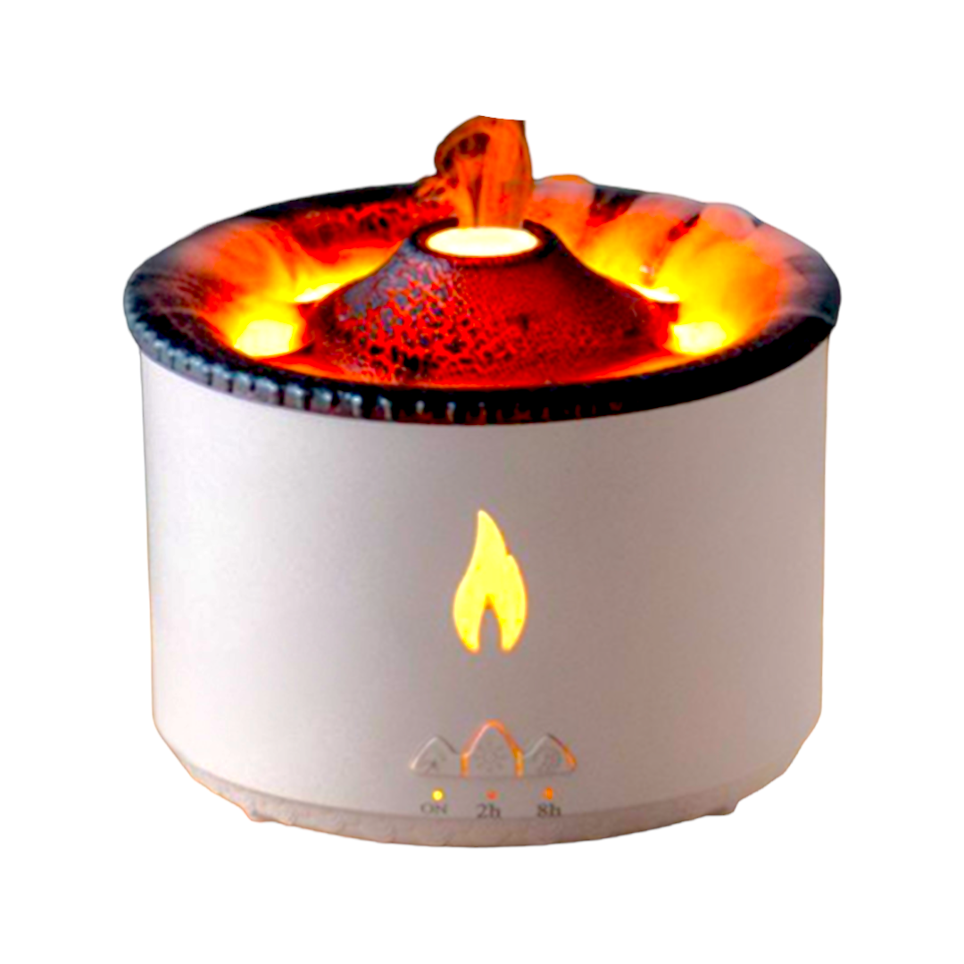 Flame Air Diffuser - Ultrasonic Oil Volcano Diffuser with Auto-Off Protection and Advanced Fogging Technology - 360mL