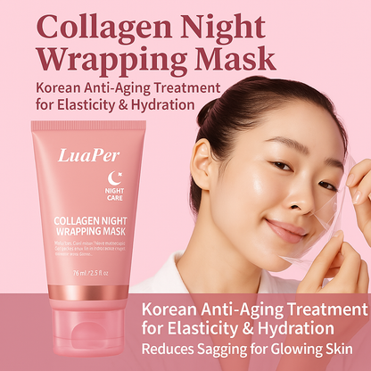 LuaPer Collagen Night Wrapping Mask | Korean Anti-Aging Treatment for Elasticity & Hydration | Reduces Sagging for Glowing Skin