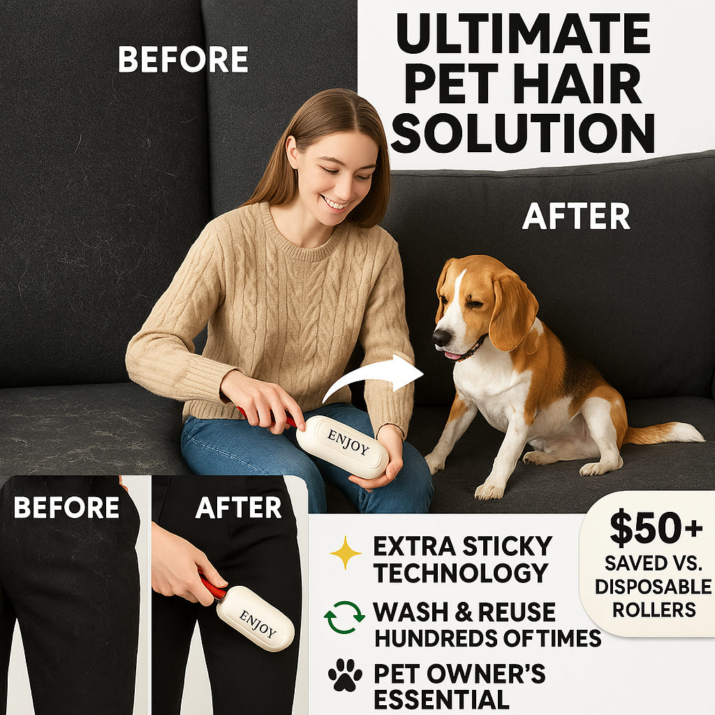 Reusable Washable Lint Roller | Extra Sticky Pet Hair & Dust Remover for Clothes