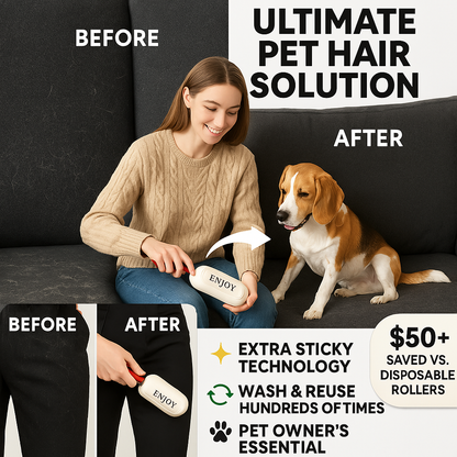 Reusable Washable Lint Roller | Extra Sticky Pet Hair & Dust Remover for Clothes