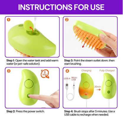 Pet Grooming Brush Electric Spray Water Spray Kitten Pet Comb Soft Silicone Depilation Cats Bath Hair Brush Grooming Supplies