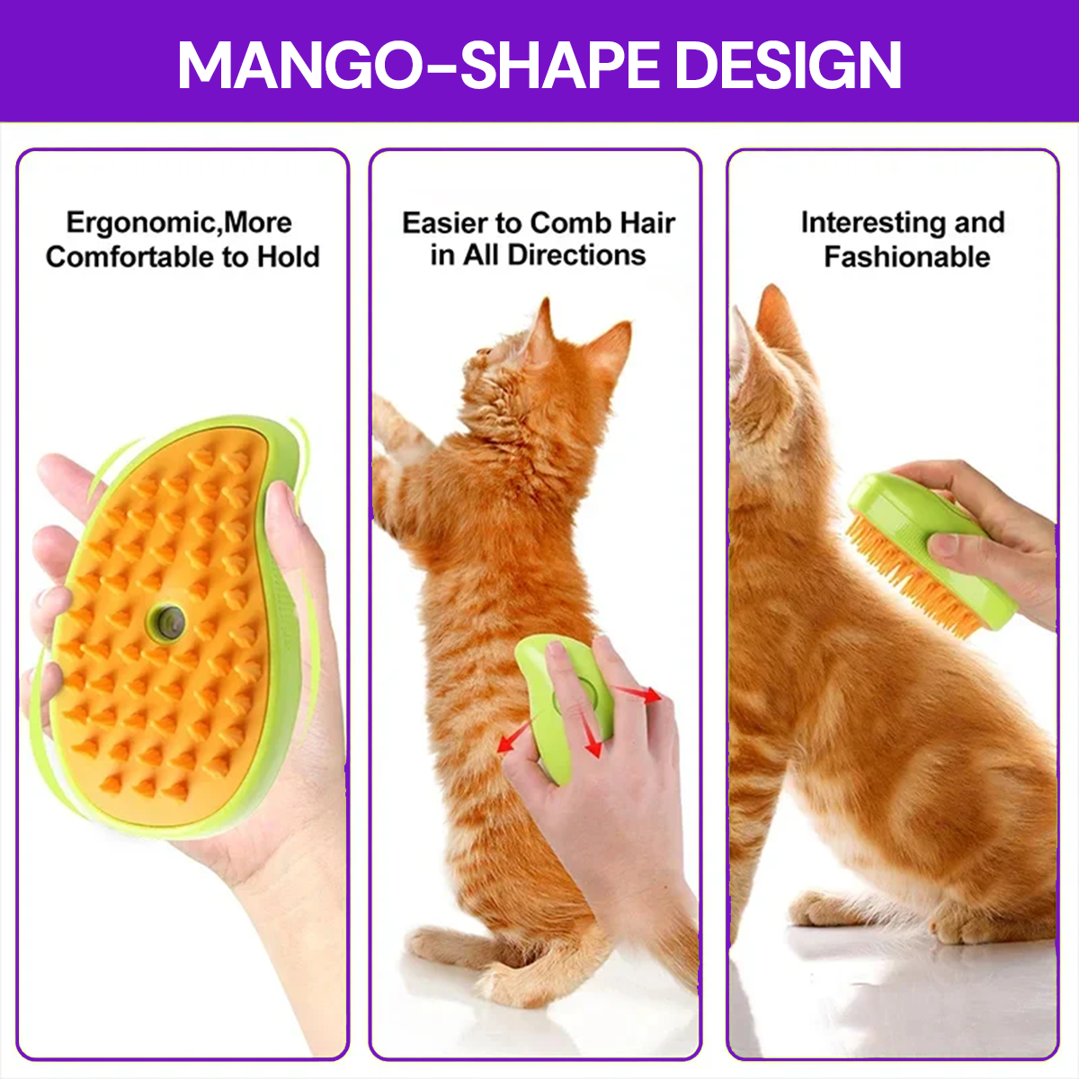 Pet Grooming Brush Electric Spray Water Spray Kitten Pet Comb Soft Silicone Depilation Cats Bath Hair Brush Grooming Supplies