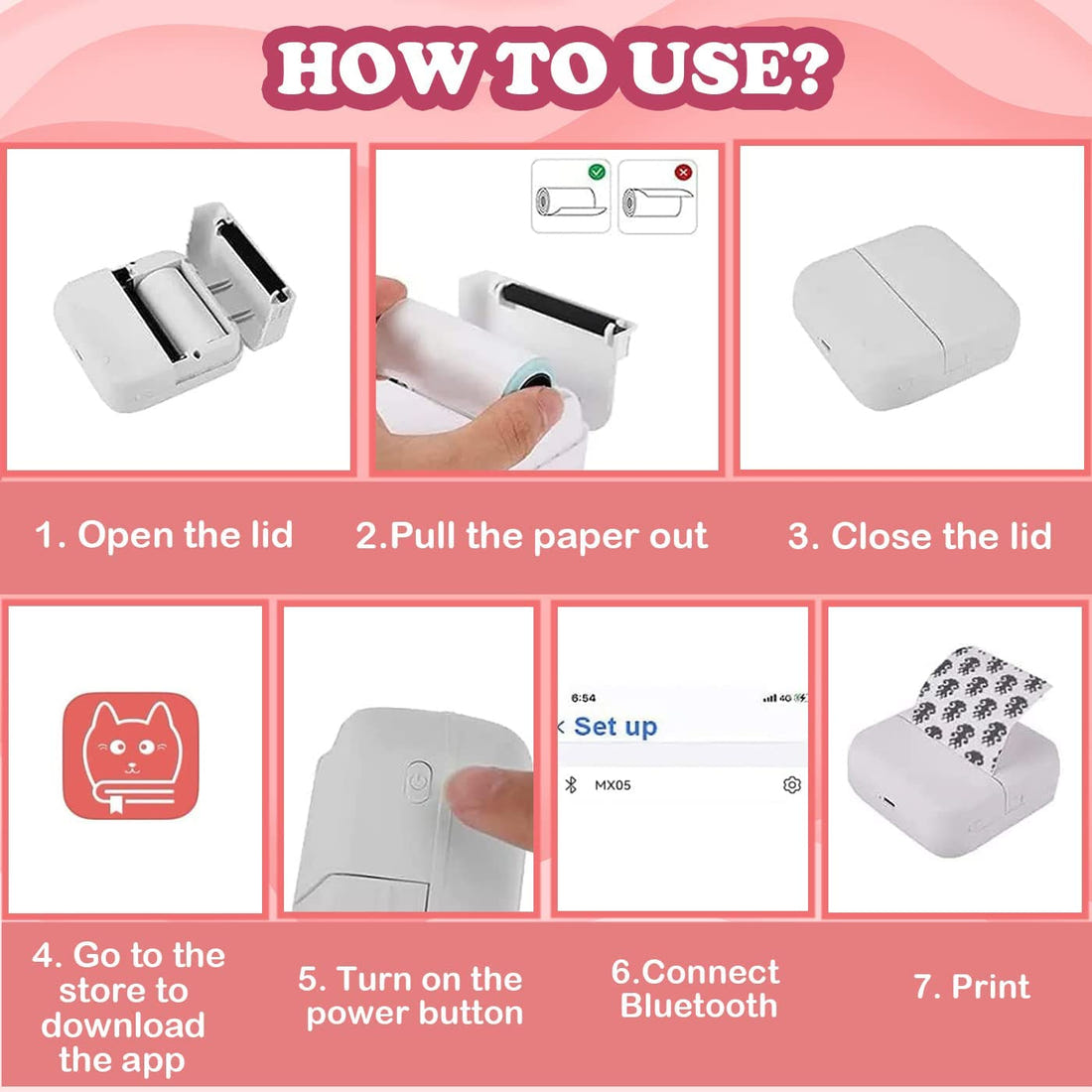 Compact Wireless Printer - Efficient Mobile Memo, Photo, Label Printer