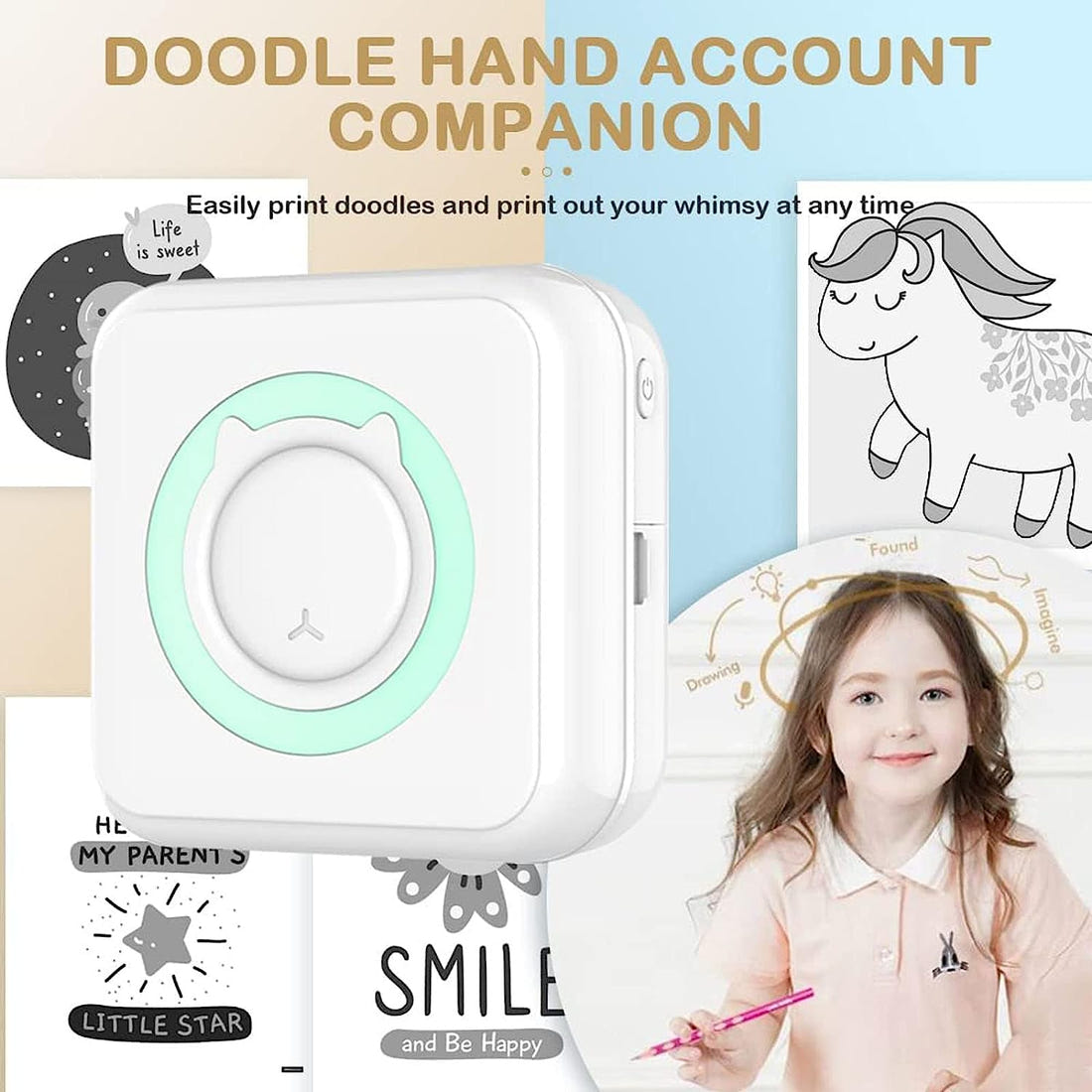 Compact Wireless Printer - Efficient Mobile Memo, Photo, Label Printer