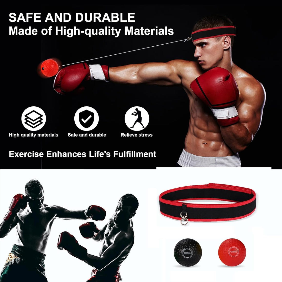 Boxing Reflex Ball & Headband | Improve Punching Speed & Hand-Eye Coordination