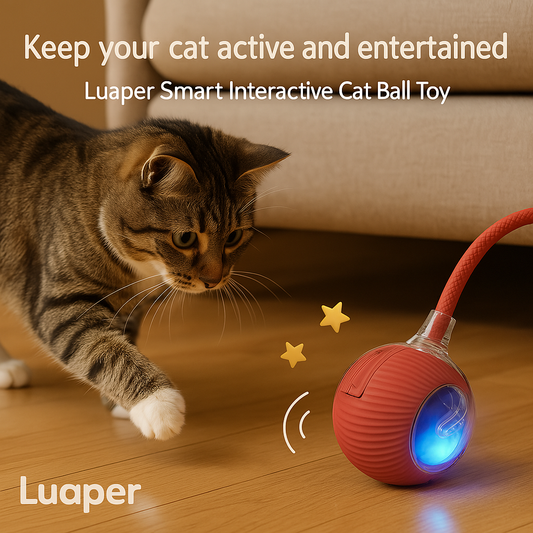 Cat Interactive Ball Toy, Automatic Rolling Ball with Tail, Rechargeable Smart Pet Interactive Toy, Intelligent Mouse for Cat