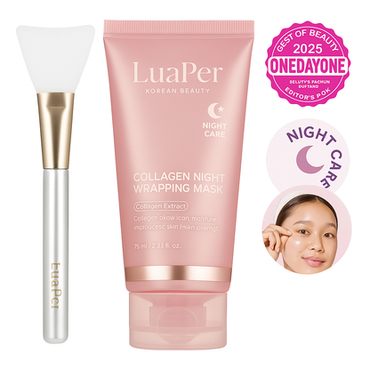 LuaPer Collagen Night Wrapping Mask | Korean Anti-Aging Treatment for Elasticity & Hydration | Reduces Sagging for Glowing Skin