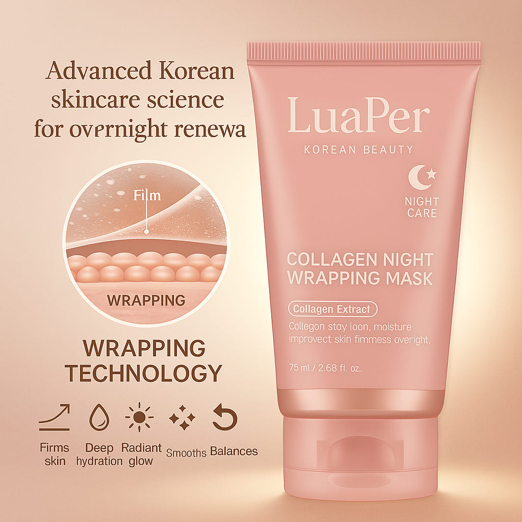 LuaPer Collagen Night Wrapping Mask | Korean Anti-Aging Treatment for Elasticity & Hydration | Reduces Sagging for Glowing Skin