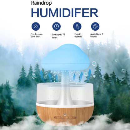 Rain Cloud Humidifier & Aromatherapy Oil Diffuser: Enhanced Sleep and Stress Relief, Modern Design -LuaPer