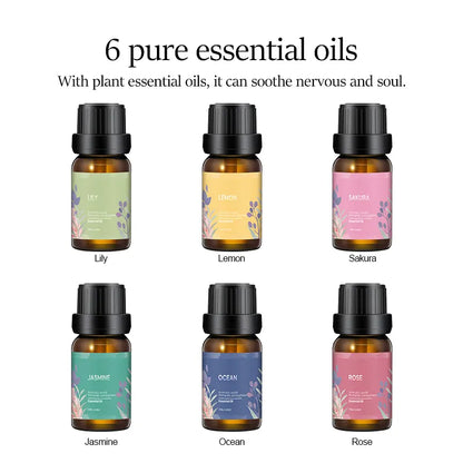 Essential oil 100% Aroma Diffuser Essential Oil Set 6 Bottles Natural Essential Oil