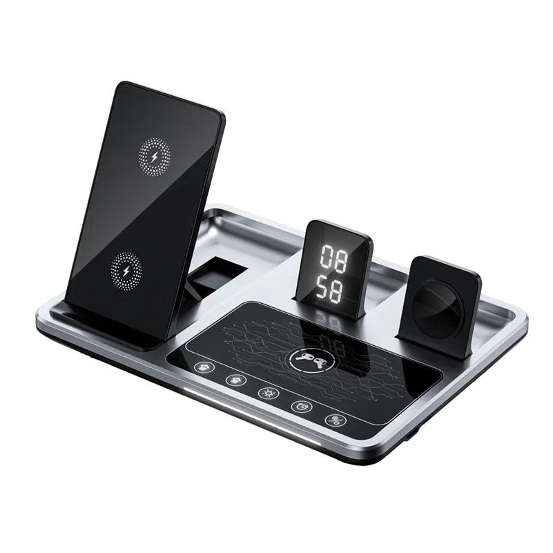 4-in-1 Wireless Charger LuaPer R11: Fast-Charging Station with Ambient Light - Charge All Your Devices in One Go!