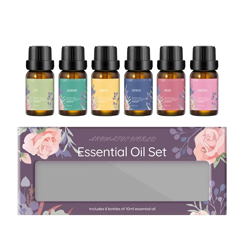 Essential oil 100% Aroma Diffuser Essential Oil Set 6 Bottles Natural Essential Oil