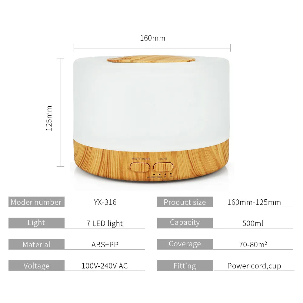 2-in-1 Essential Oil Diffuser & Sound Machine - Ultrasonic Aromatherapy Humidifier with Natural Sound Music and Warm Night Light - BPA-free & Auto-Shutoff