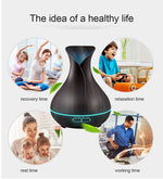 550ML Ultrasonic Essential Oil Diffuser - Wood Grain Air Humidifier & Aromatherapy Diffuser with Auto Shut-Off Function for Home, Office, Yoga Room