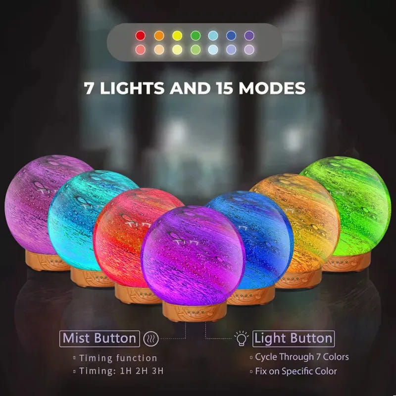3D-Printed Earth Design Cool Mist LED Humidifier & Aroma Diffuser - Ultimate Home Comfort