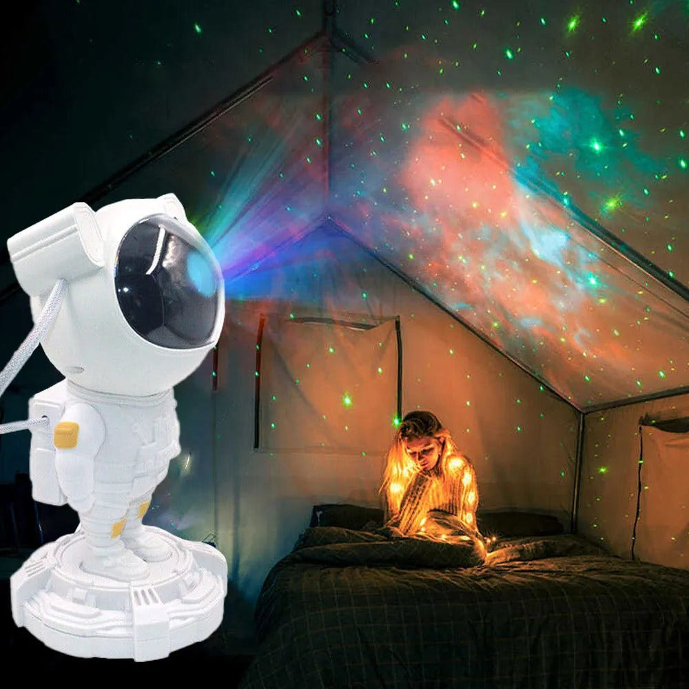 Astronaut Starry Sky Projector Lamp: Rechargeable Galaxy Light with Custom Atmospheres | LuaPer