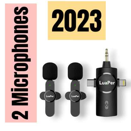 3-in-1 Wireless Lavalier Microphone with Noise Cancellation – Universal Compatibility for Content Creators & Live Streaming