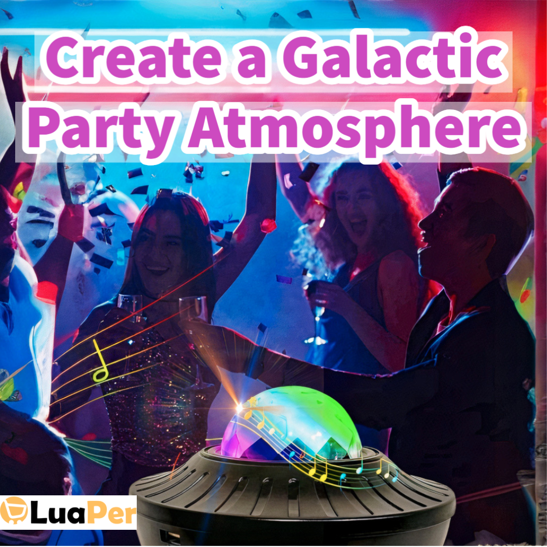 3-in-1 Galaxy Star Projector 2.0 - LED Night Light & Music Player - Experience the Cosmos with LuaPer - Available in Black & White