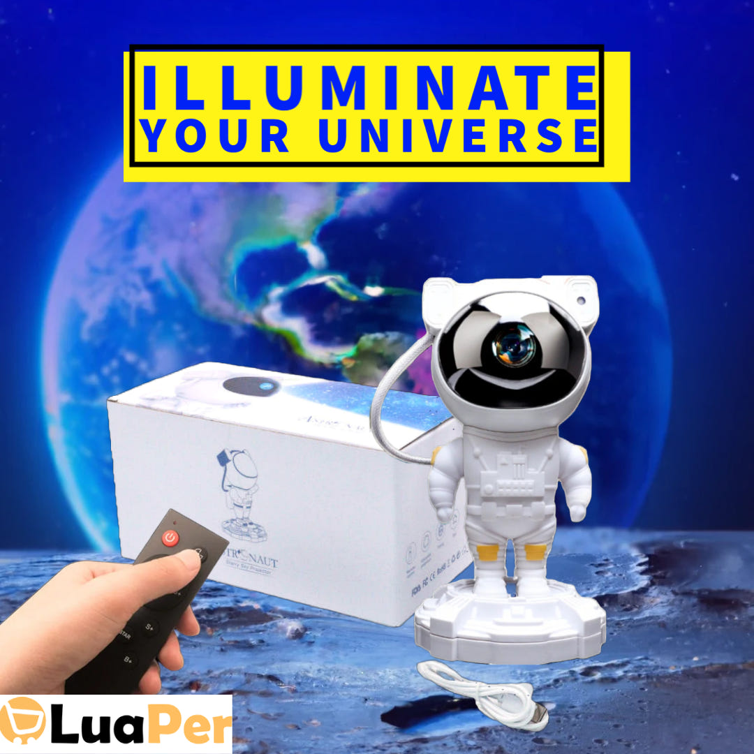 Astronaut Starry Sky Projector Lamp: Rechargeable Galaxy Light with Custom Atmospheres | LuaPer