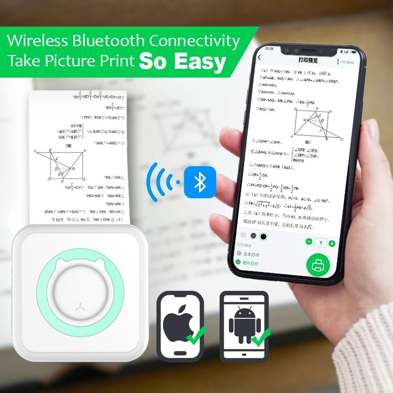 Compact Wireless Printer - Efficient Mobile Memo, Photo, Label Printer
