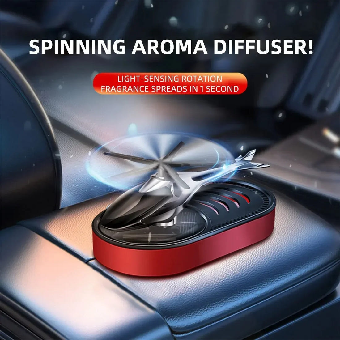 Car Aromatherapy Solar Plane Car Center Console Perfume Decoration Car Rotary Seat Creative Car Pendulum