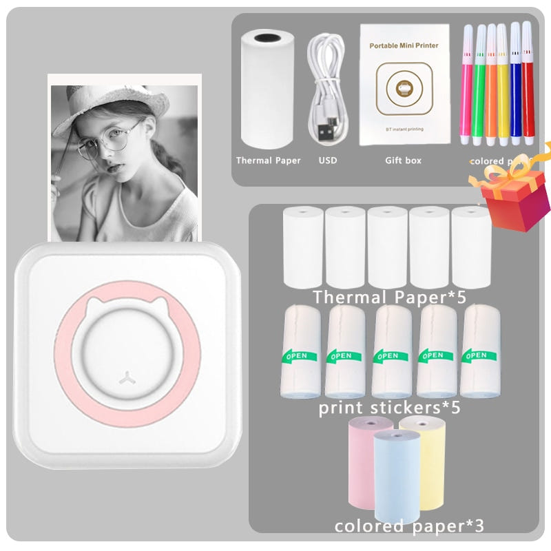 Compact Wireless Printer - Efficient Mobile Memo, Photo, Label Printer