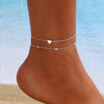 7pc/set Bohemian Rice Beads Starfish Pendant Anklet Set Fashion Summer Beach Sea Shell Multilayer Ankle Bracelet On Foot Jewelry