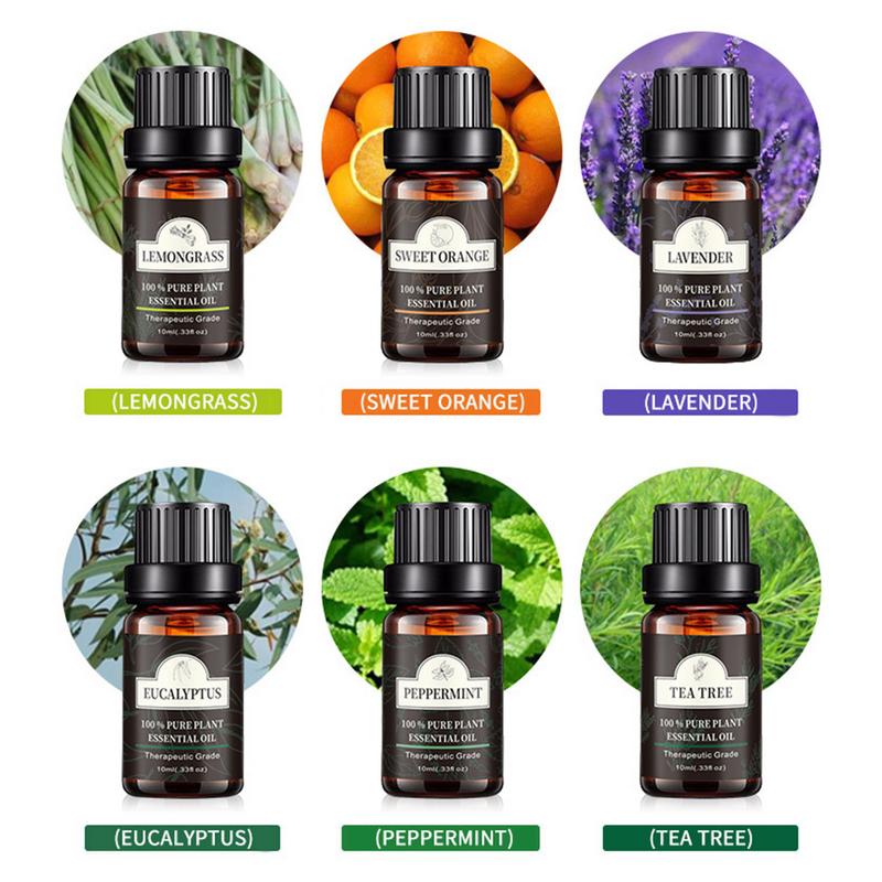 100% Pure Plants Fragrance Essential Oil Set 10ml Aromatherapy Diffusers 12 Bottles Natural Essential Oil