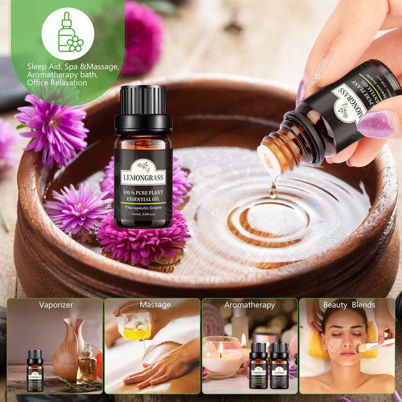100% Pure Plants Fragrance Essential Oil Set 10ml Aromatherapy Diffusers 12 Bottles Natural Essential Oil