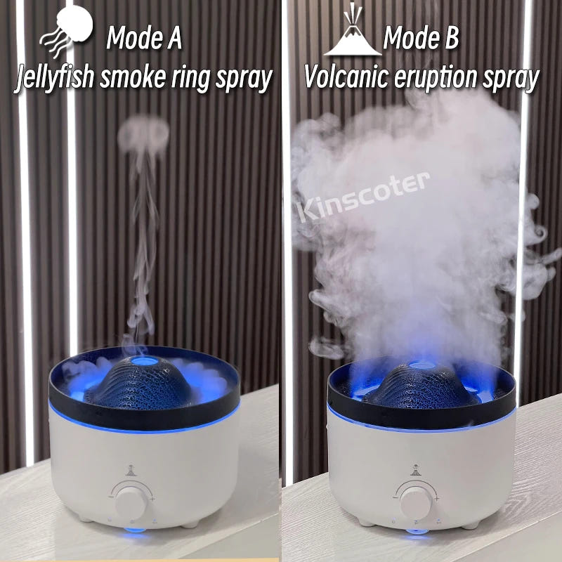 Flame Air Diffuser Volcano - Ultrasonic Oil Aroma Diffuser, 560ml Large Capacity, Auto Shut-off Protection, Ideal for Home, Office, Yoga or Gym - V21-B