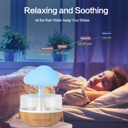 Rain Cloud Humidifier & Aromatherapy Oil Diffuser: Enhanced Sleep and Stress Relief, Modern Design -LuaPer