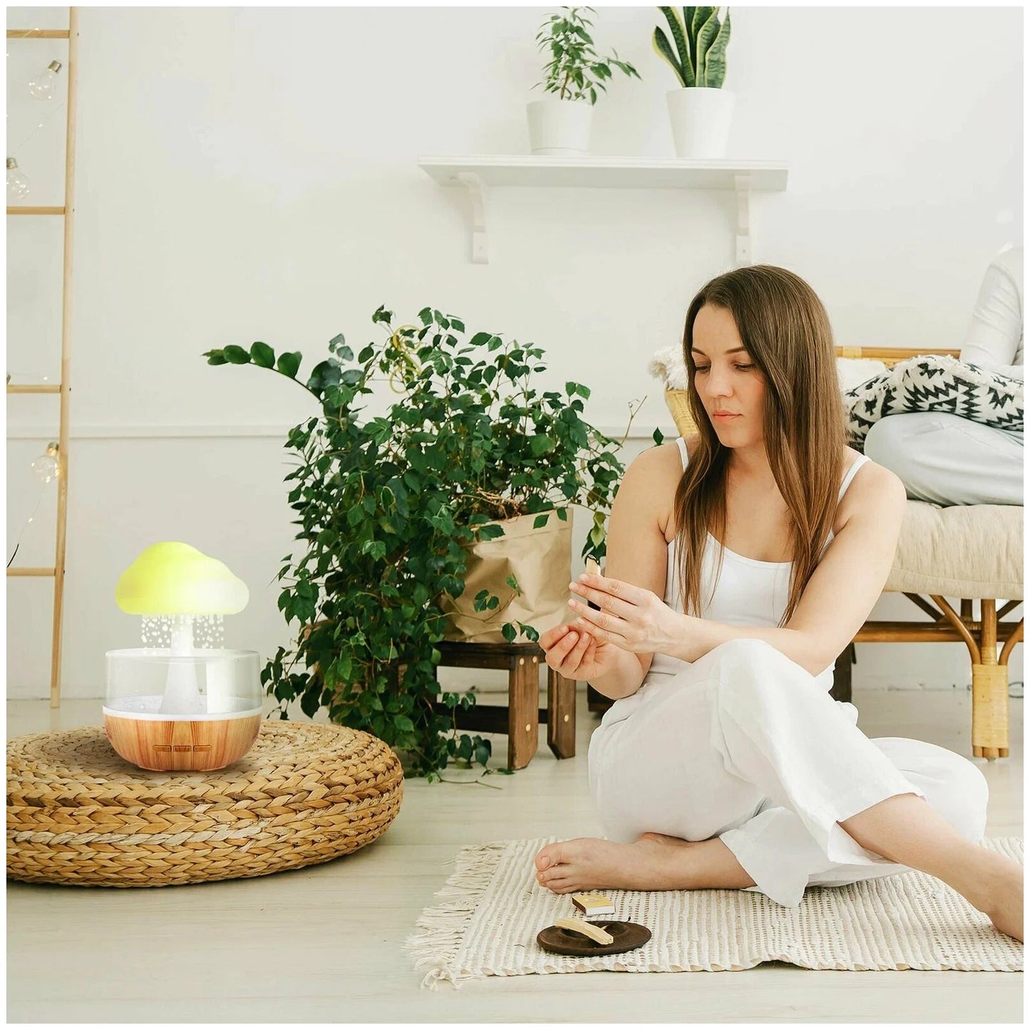 Rain Cloud Humidifier & Aromatherapy Oil Diffuser: Enhanced Sleep and Stress Relief, Modern Design -LuaPer