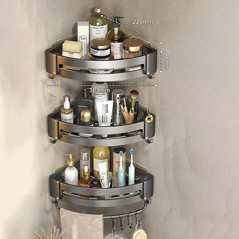 Adhensive Bathroom Shampoo Holder Shower Caddy Shelves Storage Organizer No Drill Shelf Corner Towel Holder Shelves For Bathroom