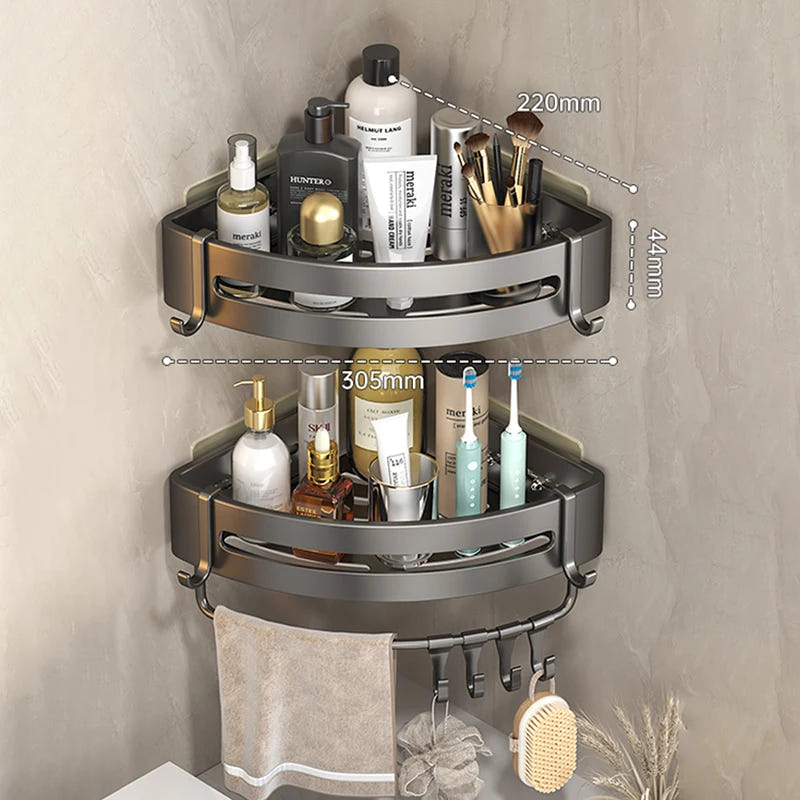 Adhensive Bathroom Shampoo Holder Shower Caddy Shelves Storage Organizer No Drill Shelf Corner Towel Holder Shelves For Bathroom