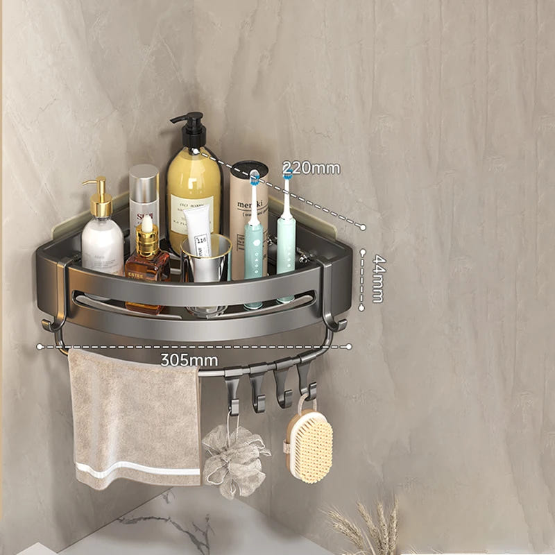 Adhensive Bathroom Shampoo Holder Shower Caddy Shelves Storage Organizer No Drill Shelf Corner Towel Holder Shelves For Bathroom