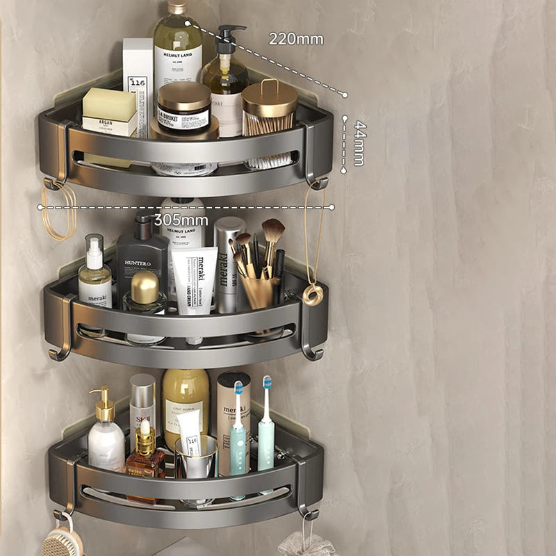 Adhensive Bathroom Shampoo Holder Shower Caddy Shelves Storage Organizer No Drill Shelf Corner Towel Holder Shelves For Bathroom